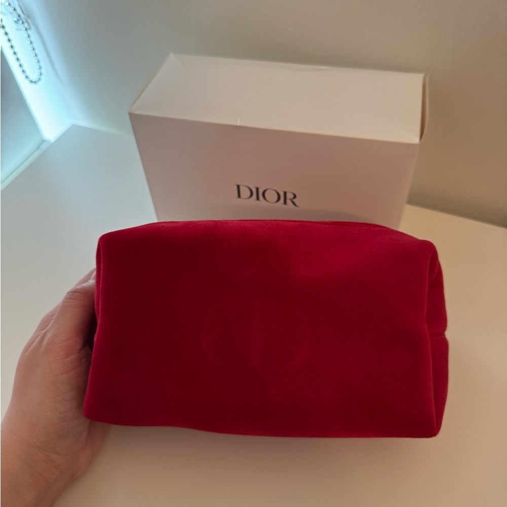 Dior Red Velvet Cosmetics Pouch